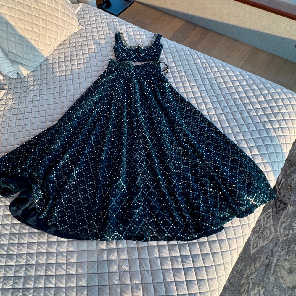 Teal “Blueberry Sorbet” Set from The Saree Room- Brand New! - Picture 5 of 9